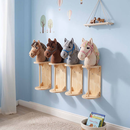Hobby Horse Wall Mounts, Set of 2, Paintable Pine