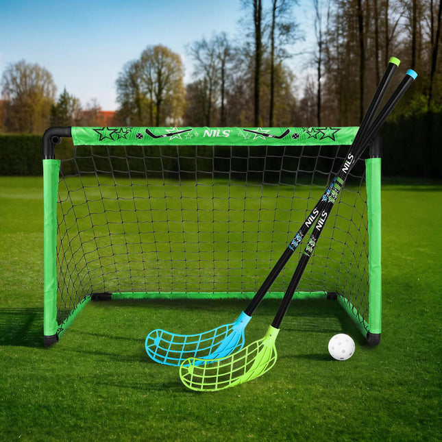 Hockeyset met 2 doelen, 2 sticks en bal