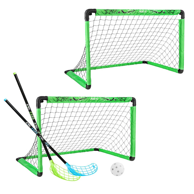 Hockeyset met 2 doelen, 2 sticks en bal