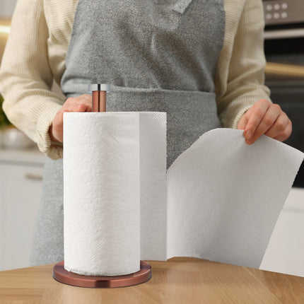 Holder for household paper in stainless steel