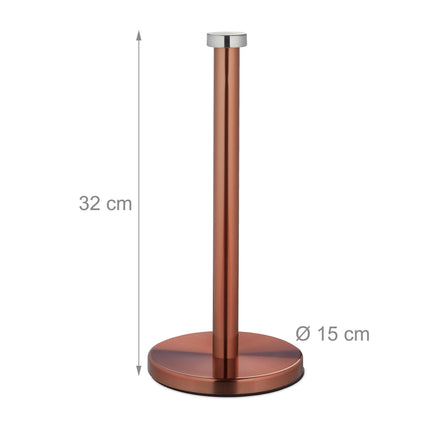 Holder for household paper in stainless steel