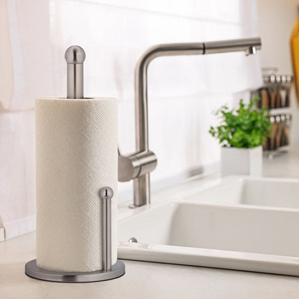 Holder for household paper in stainless steel
