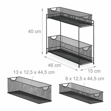 Holder for kitchen cabinets in metal