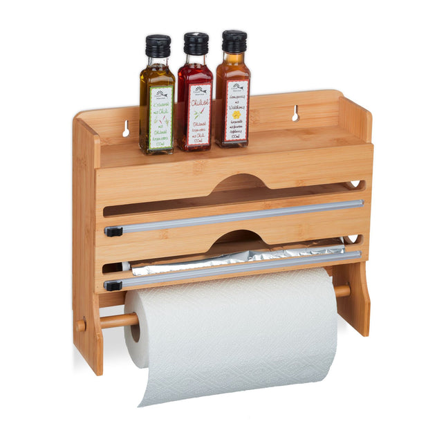 Holder for wall rolls made of bamboo