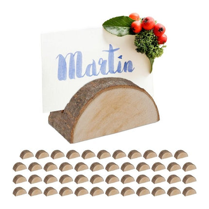 Holders for location cards, wooden set of 48