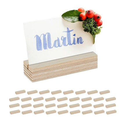 Holders for placement cards in wood - 36 pcs