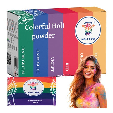 Holi Color Powder Set, 6x100g, Multicolor for Events