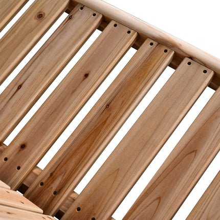 2-seat garden swing bench in wood, 187 x 137 x 170 cm