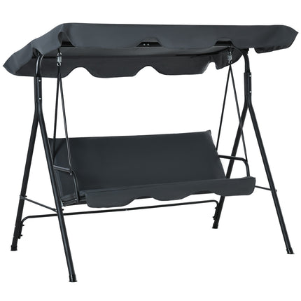 3-seat swivel bench with roof - steel, gray and black