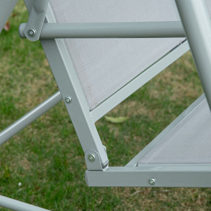 3-seater gray garden swing bench with roof - metal 170x110x153cm