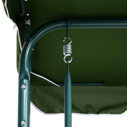 3-seat garden swing with adjustable canopy, green