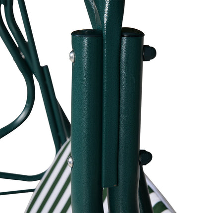 3-seat garden swing with adjustable canopy, green