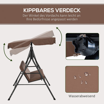 3-seat swing with adjustable roof, water resistant
