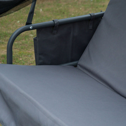 3-seat Hollywood swivel bench with gray side walls