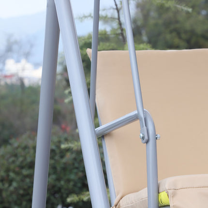 2-seat garden swing with sunroof, beige 175x112x165 cm