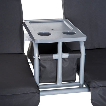 2-seat garden swing with sunshade, gray 175 x 112 x 165 cm