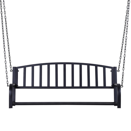 Black metal 2-seater garden swing bench with chains