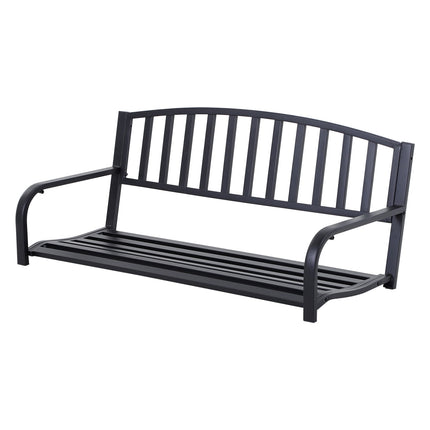 Black metal 2-seater garden swing bench with chains