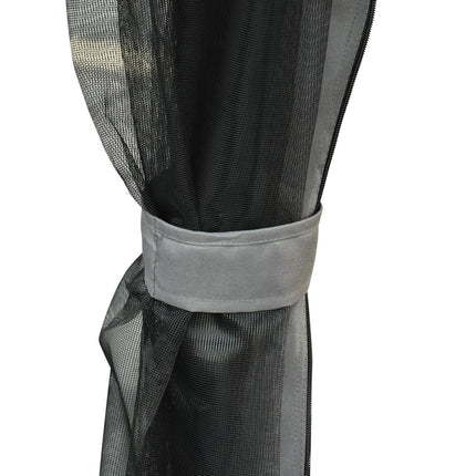 3-seat dark gray garden swing with side walls