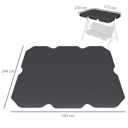 Black UV-protected canopy replacement for 2-seat swing