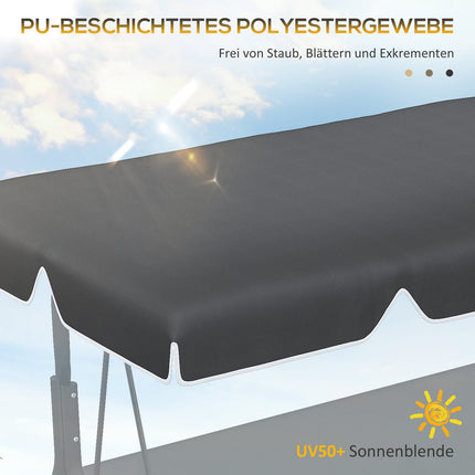 Black UV-protected canopy replacement for 2-seat swing