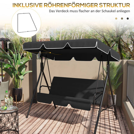 Black UV-protected canopy replacement for 2-seat swing