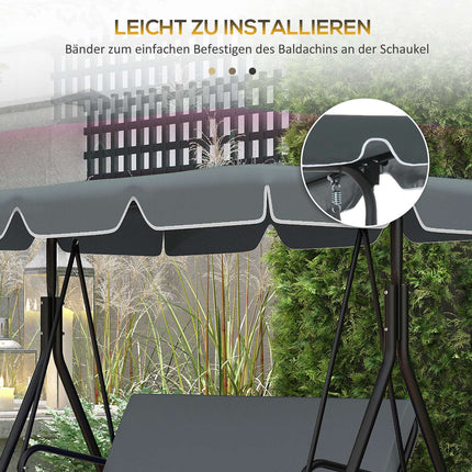 Replacement canopy for 2-seat swing, UV protected, dark grey