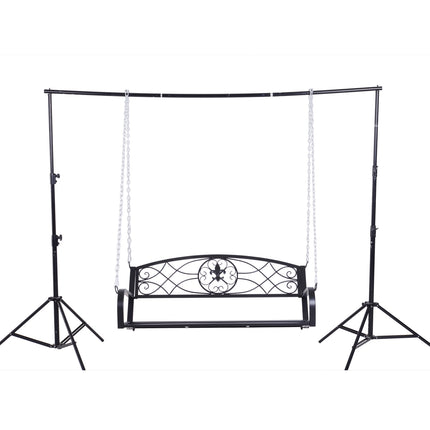 Weather Resistant 2 Seater Garden Swing With Chains - Black