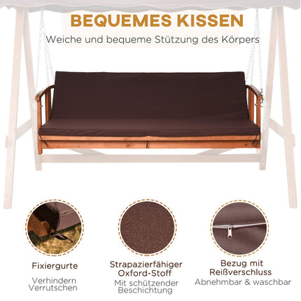 Garden swing bench with canopy, reclining spruce, 3-person