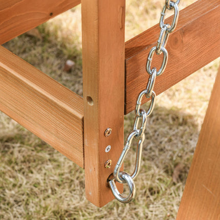 Garden swing bench with canopy, reclining spruce, 3-person
