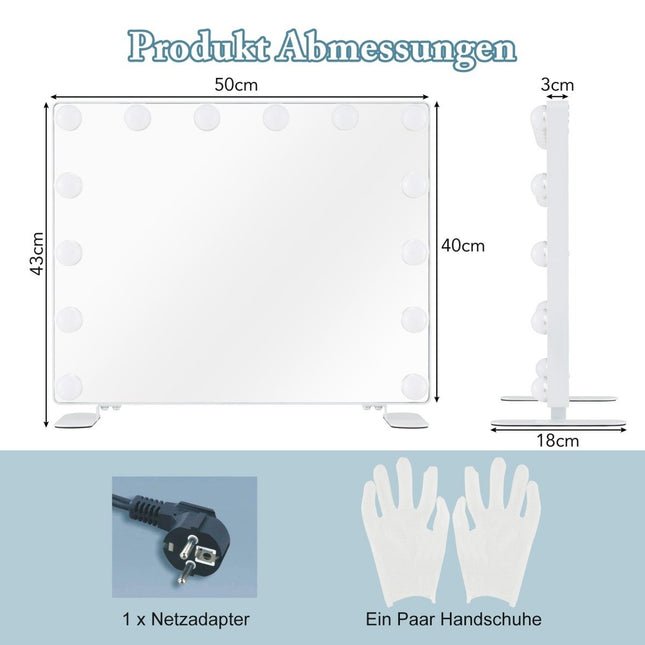 Hollywood makeup mirror with lighting & intelligent touch control desk mirror