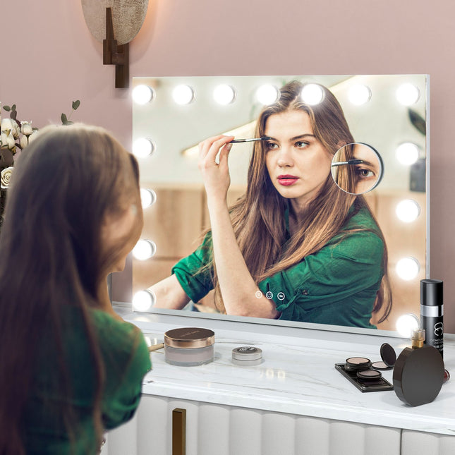 Hollywood makeup mirror, 15 LED, 3 modes, 10X magnification, USB