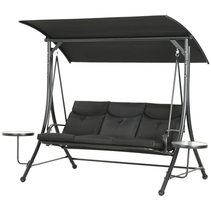 3-seat garden swing with canopy - Supports up to 300 kg