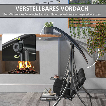 3-seat garden swing with canopy - Supports up to 300 kg