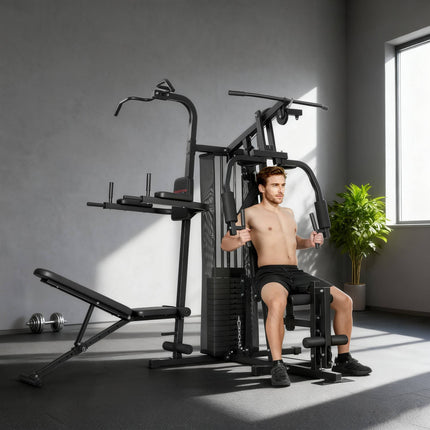 Home Gym Station – Adjustable Weight Bench, 10+ Exercises