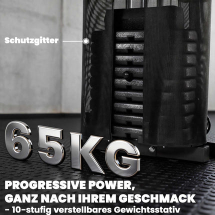 Home Gym Station with 65kg Weights, Lat Pull, Preacher Bench