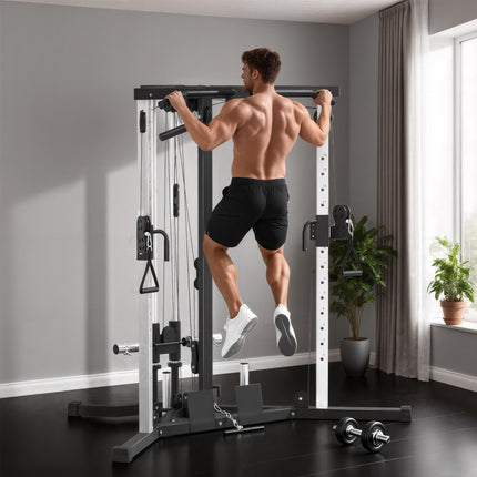 Home Gym Station with Lat Pulldown, Pull-Up Bar, Adjustable