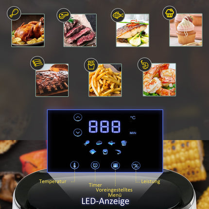 Air Fryer 2.5L, 1300W, non-stick basket, white/black