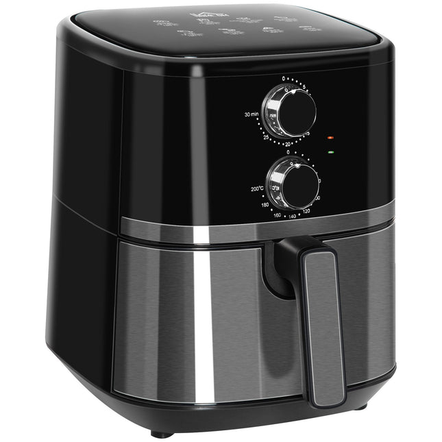 Hot Air Fryer 4.5L, 1500W, Oil Free Cooking, Black