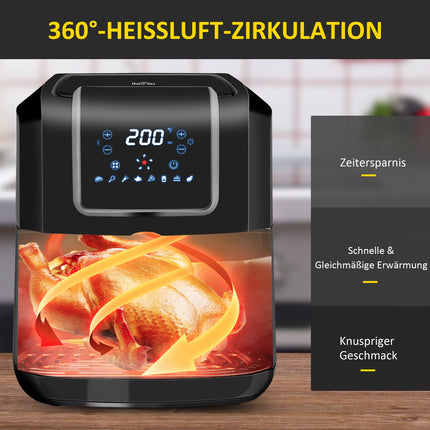 6.5L hot air fryer, 1700W, LED screen, non-stick basket