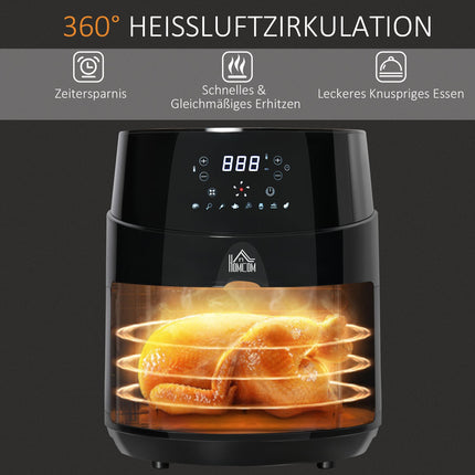 4.5L hot air fryer, 1500W, 8 presets, non-stick basket