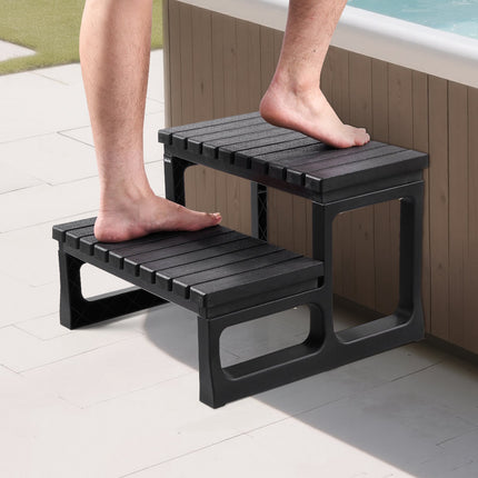Hot Tub Step, 2-Step Spa Stairs, Non-Slip, 320 lb