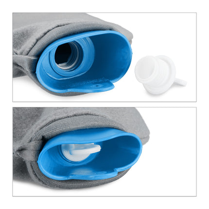 Hot Water Bottle with Cover, 1.5L – Blue