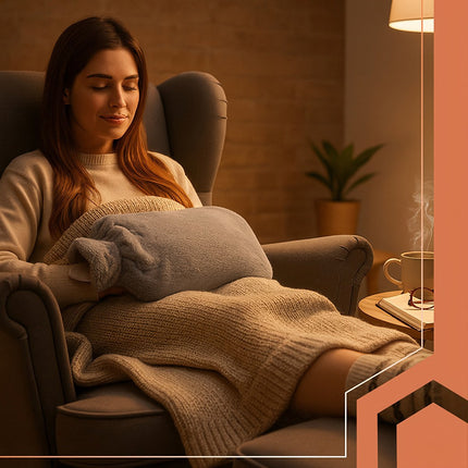Hot Water Bottle with Plush Cover, 3.5L Capacity