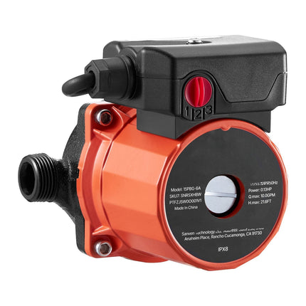 Hot Water Recirculating Pump, 38 LPM, 3-Speed, 100W