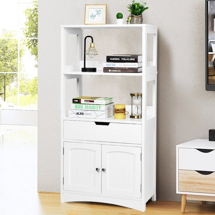 Household shelf storage cabinet kitchen shelf base cabinet with drawer white 32.5 x 60 x 122 cm