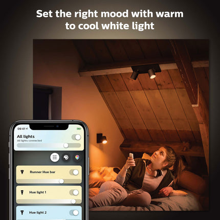 Hue Runner White Ambiance 2 spot 800 lm Black