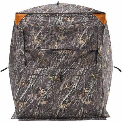 Hunting Blind, 2-3 Person Thermal Camo Tent With Chair, Carry Bag