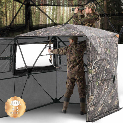 Hunting Blind Tent, 4-5 Person 360 See-Through, Bag
