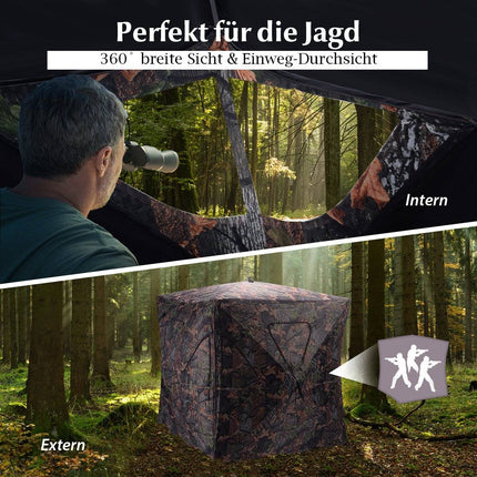 Hunting tent with 360° vision & carrying bag. Hunting shelter ground tent for 2 people